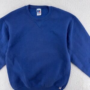 vintage 90s BLANK BLUE RUSSELL ATHLETIC CREWNECK SWEATSHIRT SMALL/MEDIUM